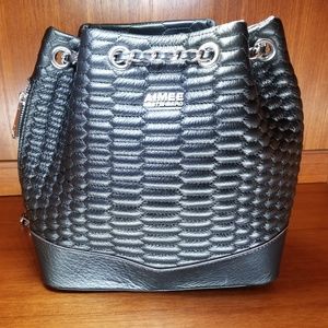 Aimee Kestenberg Black Leather Bag Backpack